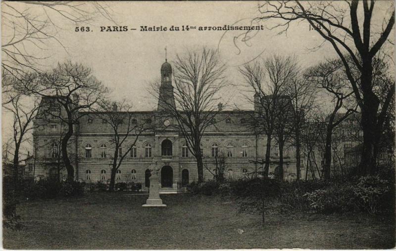 Carte postale ancienne Mairie du 14me arrondissement à Paris 14e