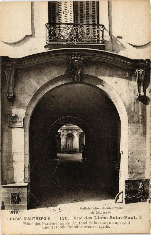 Carte postale ancienne Paris 4e - Rue des Lions Saint-Paul à Paris 4e
