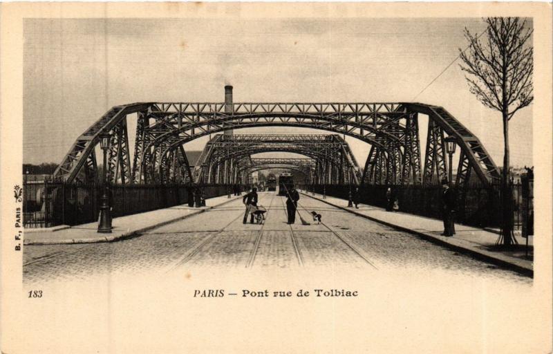 Carte postale ancienne Pont rue de Tolbiac à Paris 13e