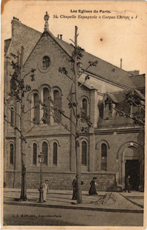 Carte postale ancienne Chapelle Espagnole « Corpus Christi » à Paris 16e