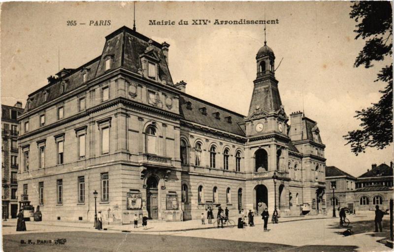 Carte postale ancienne Mairie du XIVe Arrondissement à Paris 14e