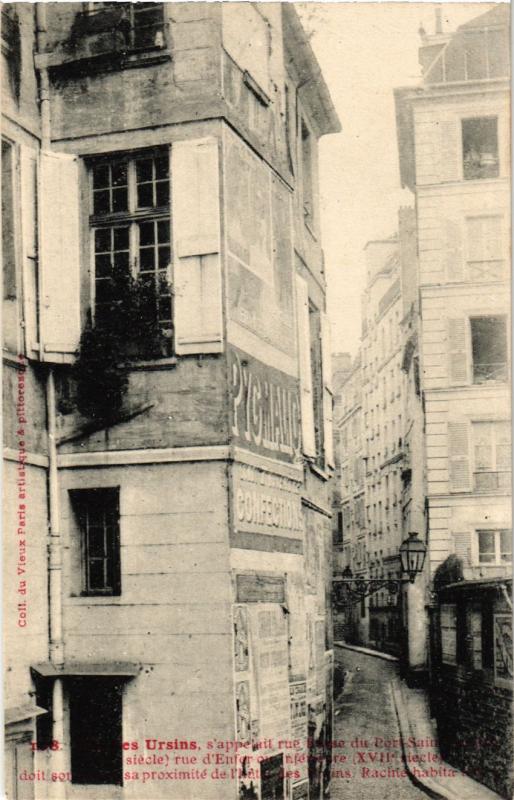 Carte postale ancienne Vieux Paris 4e rue des Ursins. habitation de Racine à Paris 4e