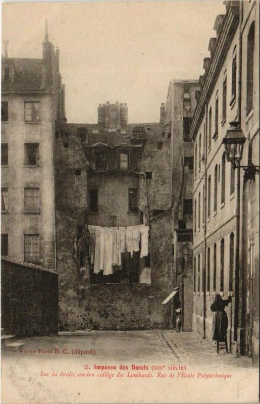 Carte postale ancienne Paris 4e - Impasse des Boeufs à Paris 4e