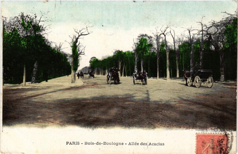 Carte postale ancienne Bois-de-Boulogne - Allée des Acacias à Paris 16e