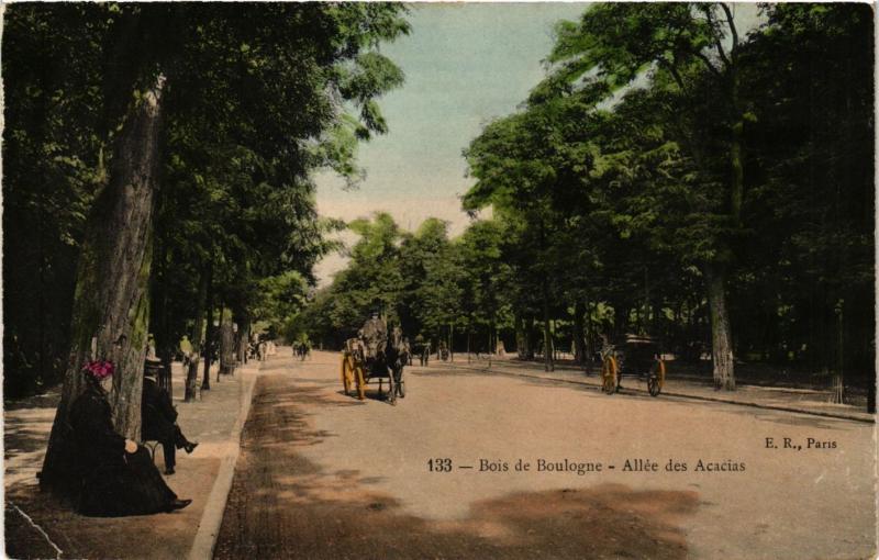Carte postale ancienne Bois de Boulogne - Allée des Acacias à Paris 16e