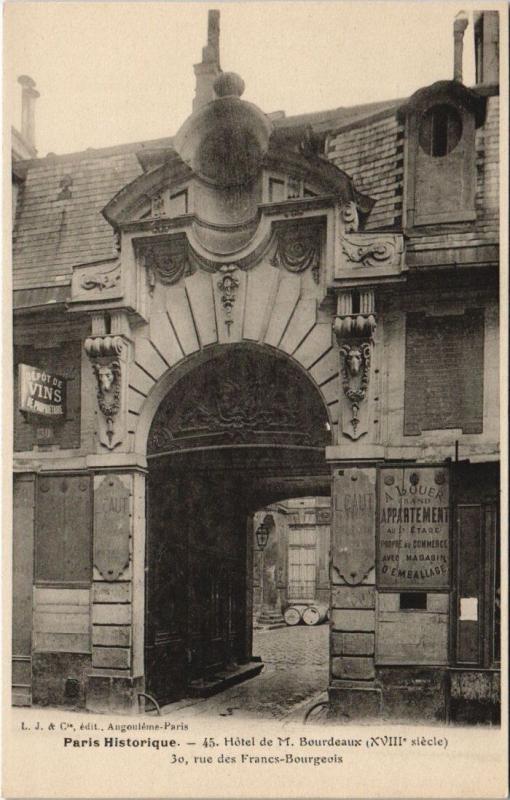 Carte postale ancienne Paris 3e - Paris Historique à Paris 3e