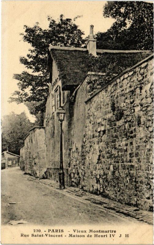 Carte postale ancienne Vieux Montmartre - Rue Saint-Vincent - Maison de Henri IV à Paris 18e