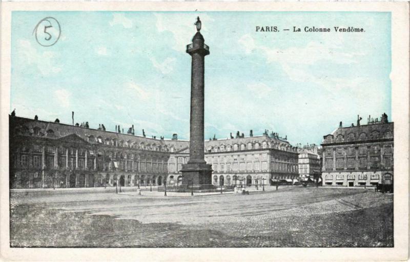 Carte postale ancienne Paris 1e - La colonne Vendome à Paris 1er