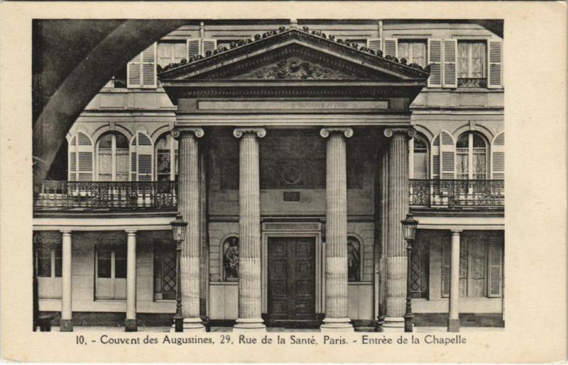 Carte postale ancienne Couvent des Augustines - Rue de la Santé - Entrée de la Chapelle à Paris 13e