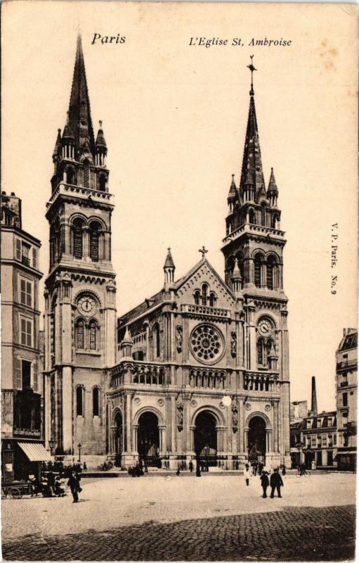 Carte postale ancienne Paris 11e Paris-L'Eglise Saint-Ambroise à Paris 11e