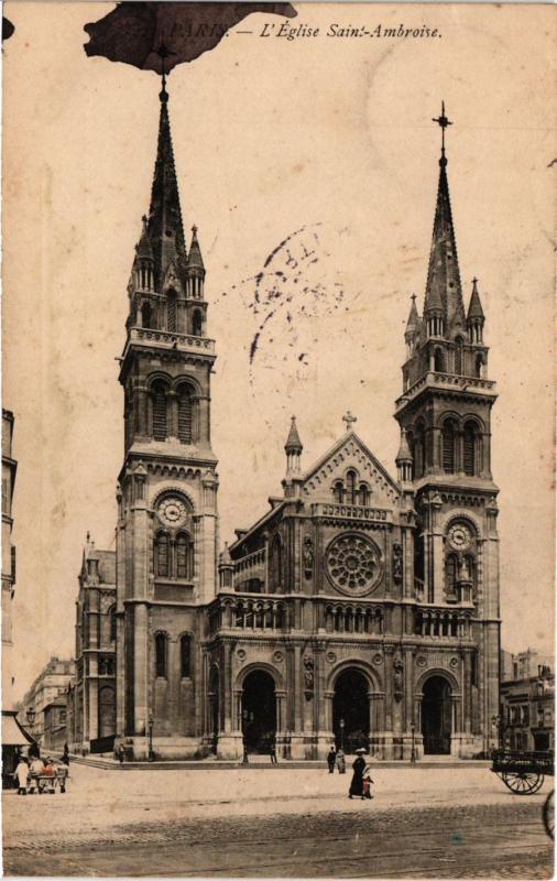 Carte postale ancienne Paris 11e Paris-L'Eglise Saint-Ambroise à Paris 11e