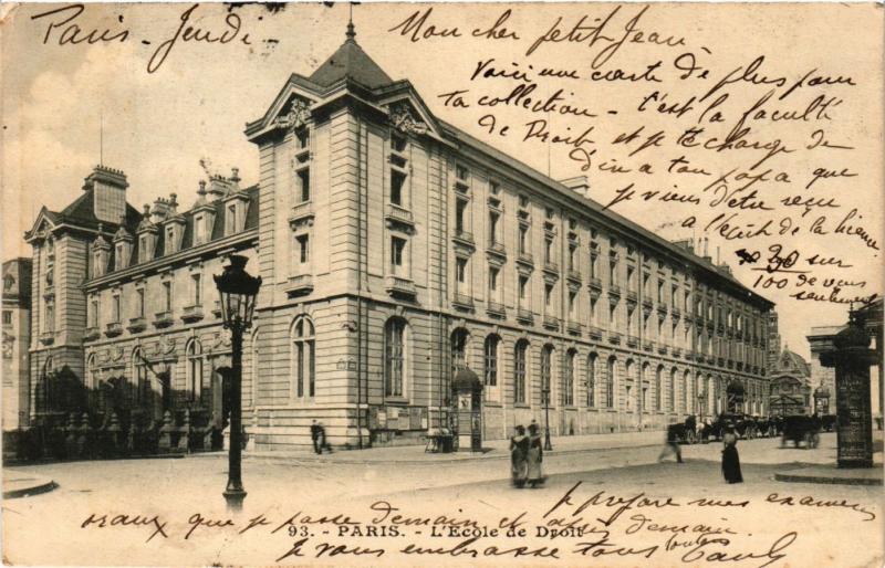 Carte postale ancienne Paris 5e-L'ECole de Droit à Paris 5e