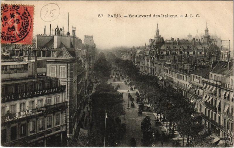 Carte postale ancienne Paris 2e - Le Boulevard des Italiens à Paris 2e