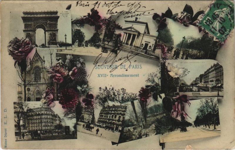 Carte postale ancienne Souvenir de Paris - XVIIe Arrondissement à Paris 17e