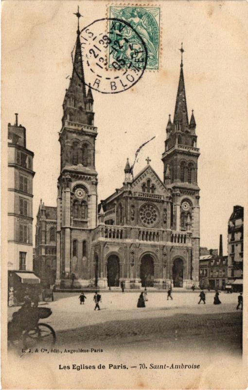Carte postale ancienne Paris 11e Paris-Les Eglises de Paris, Saint-Ambroise à Paris 11e