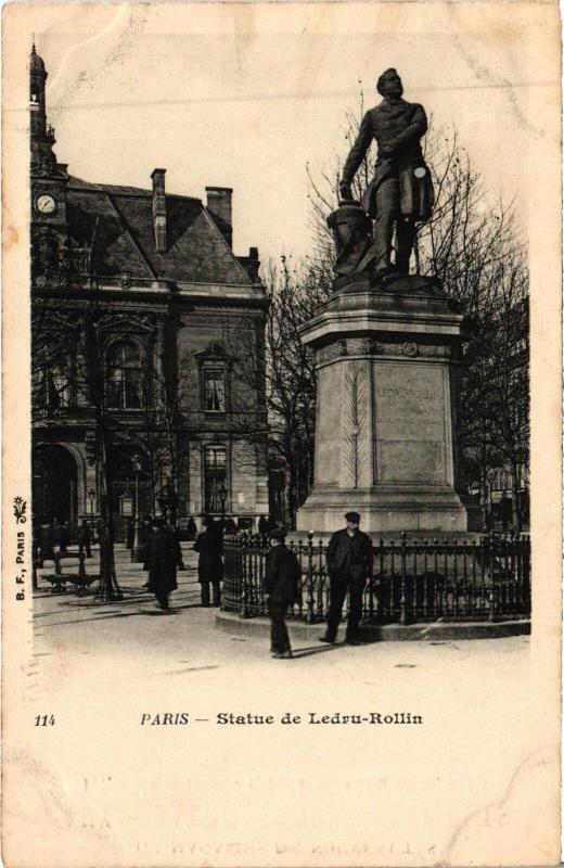 Carte postale ancienne Paris Statue de ledru-Rollin