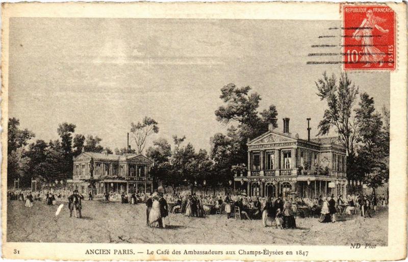 Carte postale ancienne Ancien Paris - Le Café des Ambassadeours