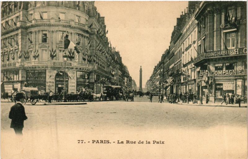 Carte postale ancienne Paris 2e-La Rue de la Paix à Paris 2e