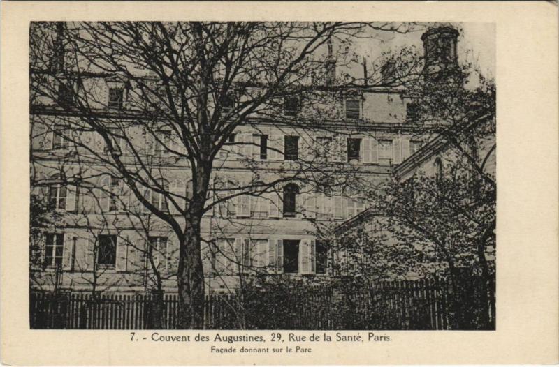 Carte postale ancienne Paris 13e 29, rue de la Santé Couvent des Augustines à Paris 13e
