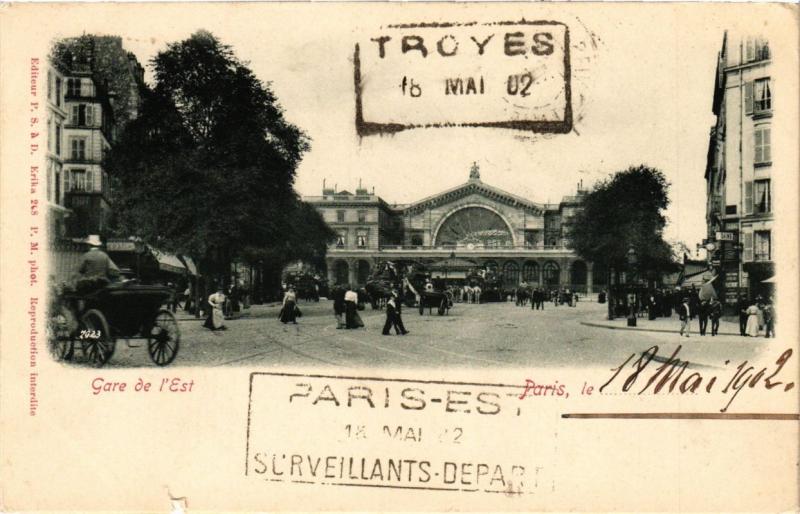 Carte postale ancienne Paris (10e) - Gare de l'Est à Paris 10e
