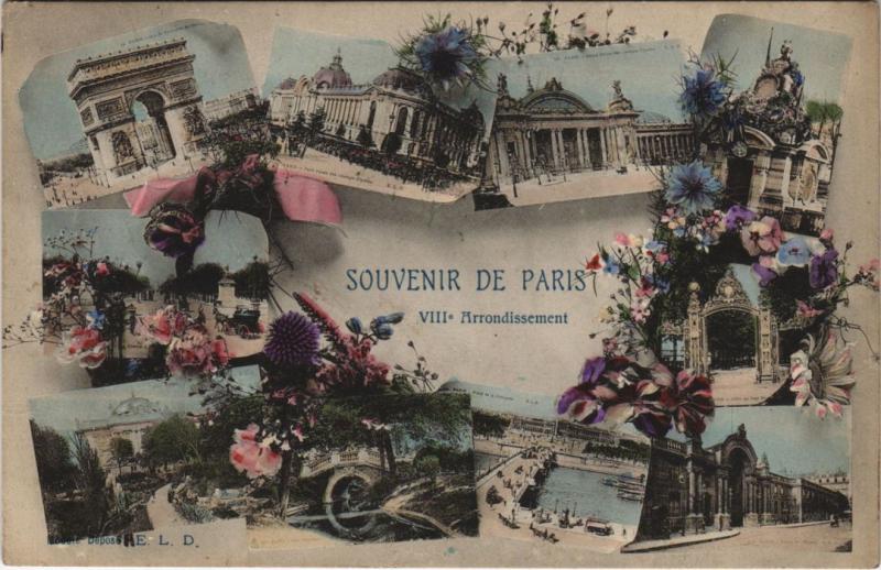 Carte postale ancienne Paris 8e Souvenir à Paris 8e