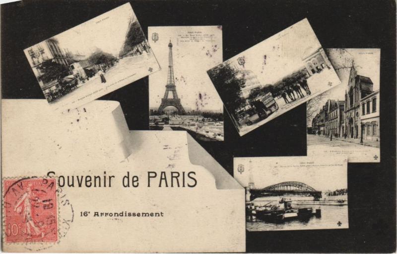 Carte postale ancienne Souvenir de Paris - 16e Arrondissement à Paris 16e