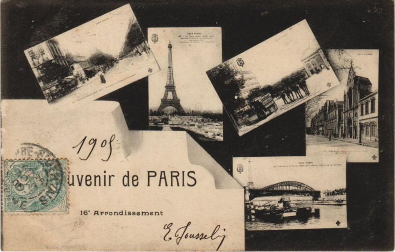 Carte postale ancienne Souvenir de Paris - 16e Arrondissement à Paris 16e