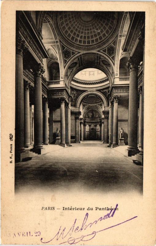 Carte postale ancienne Paris 5e-Intérieur du Panthéon à Paris 5e