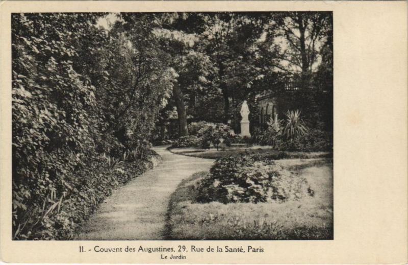 Carte postale ancienne Couvent des Augustines - Rue de la Santé - Le Jardin à Paris 13e