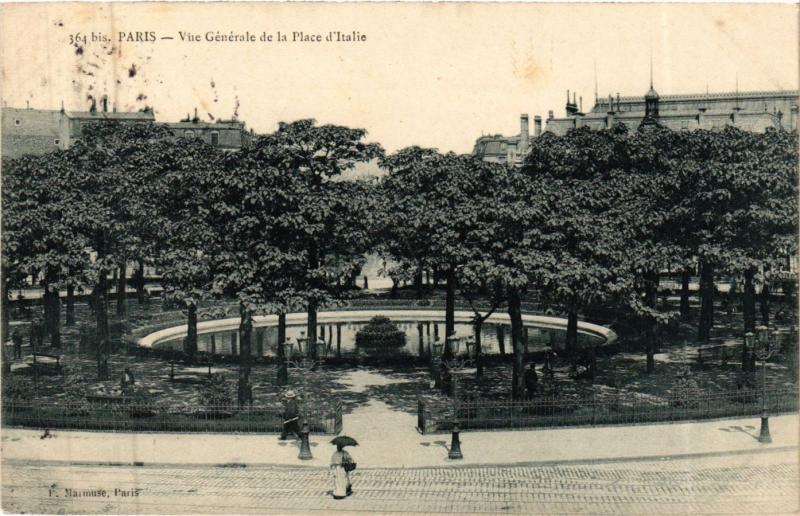 Carte postale ancienne Paris 13e Paris-Vue Générale de la Place d'Italie à Paris 13e
