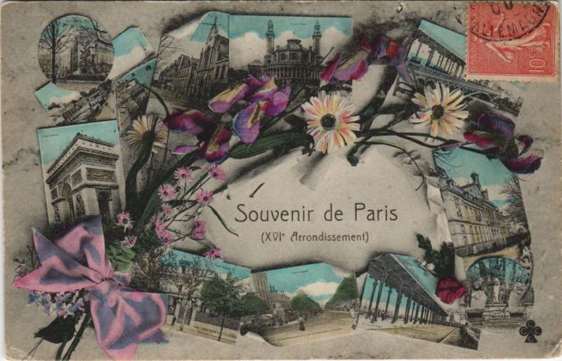Carte postale ancienne Souvenir de Paris (XVIe Arrondissement) à Paris 16e