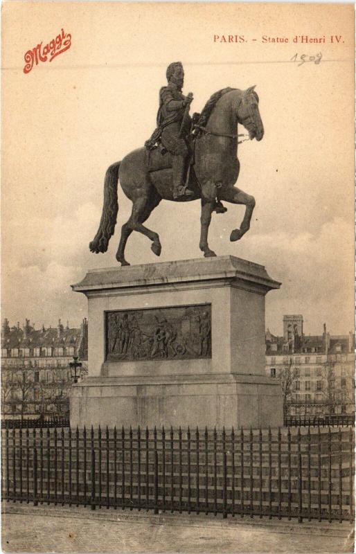 Carte postale ancienne Paris Statue d'Henri Iv