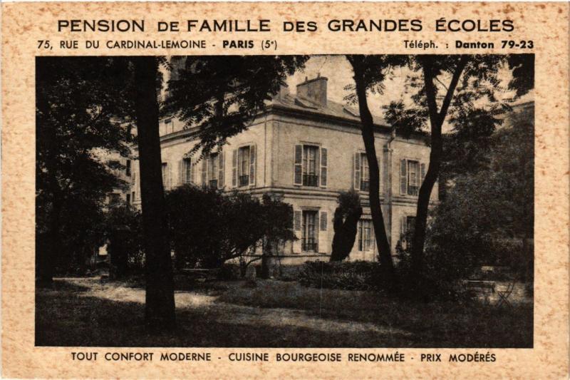 Carte postale ancienne Paris 5e-Pension de Famille des Grandes Ecoles à Paris 5e