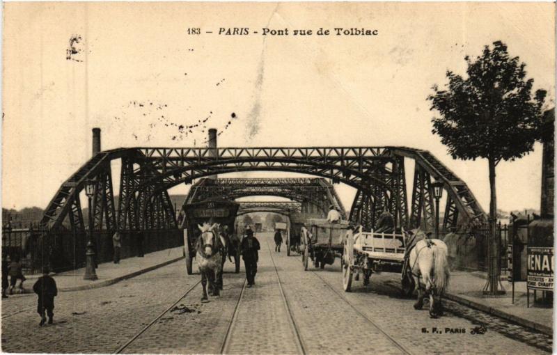 Carte postale ancienne Paris 13e Paris-Pont rue de Tolbiac à Paris 13e