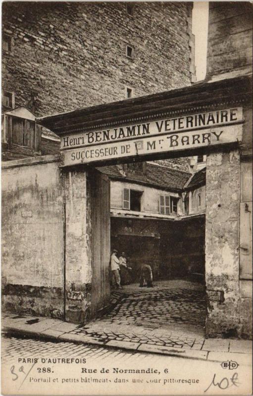 Carte postale ancienne Paris 3e - rue de Normandie, 6 à Paris 3e