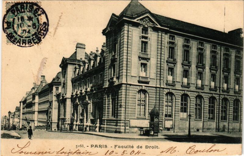 Carte postale ancienne Paris 5e-Faculté de Droit à Paris 5e