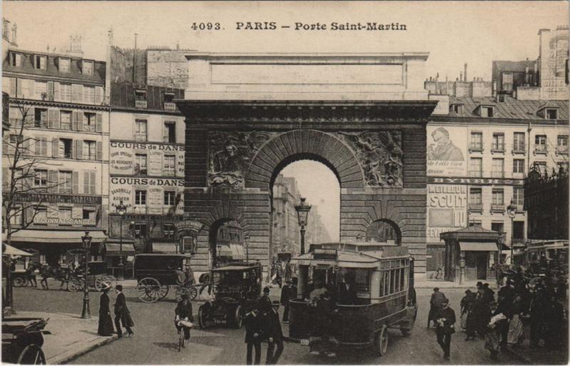 Carte postale ancienne Paris - Porte Saint-Martin à Paris