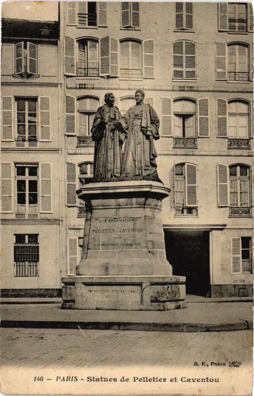 Carte postale ancienne Paris Statue de pelletier et Caventou