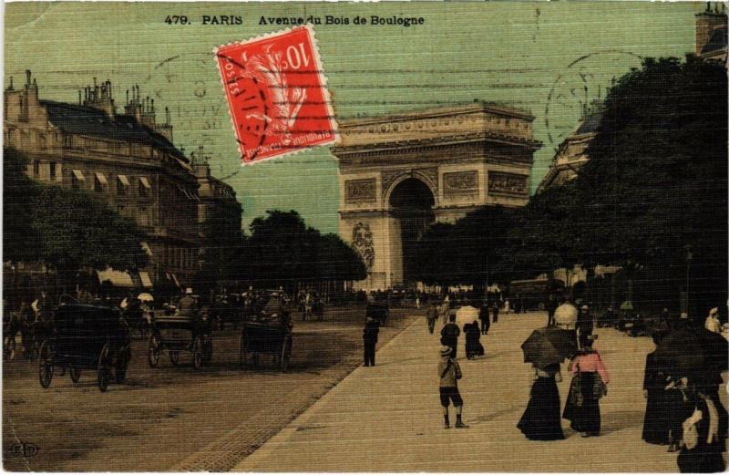 Carte postale ancienne Avenue du Bois de Boulogne à Paris 16e
