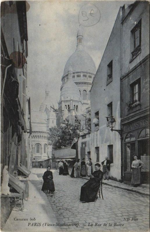 Carte postale ancienne Montmartre - La Rue de la Barre à Paris 18e