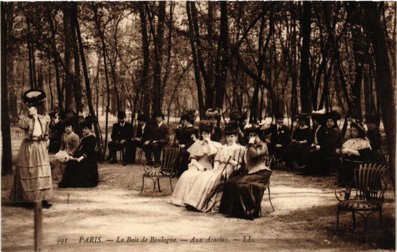 Carte postale ancienne Le Bois de Boulogne - Aux Acacias à Paris 16e