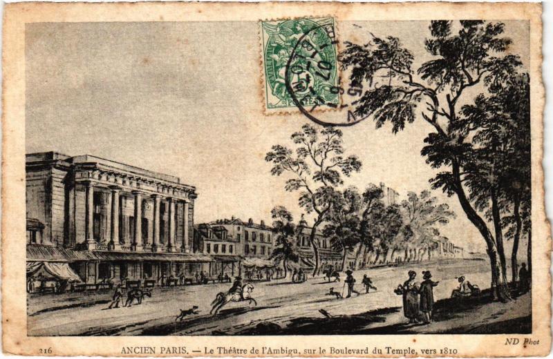 Carte postale ancienne Ancien Paris - Le Théátre de l'Ambigu