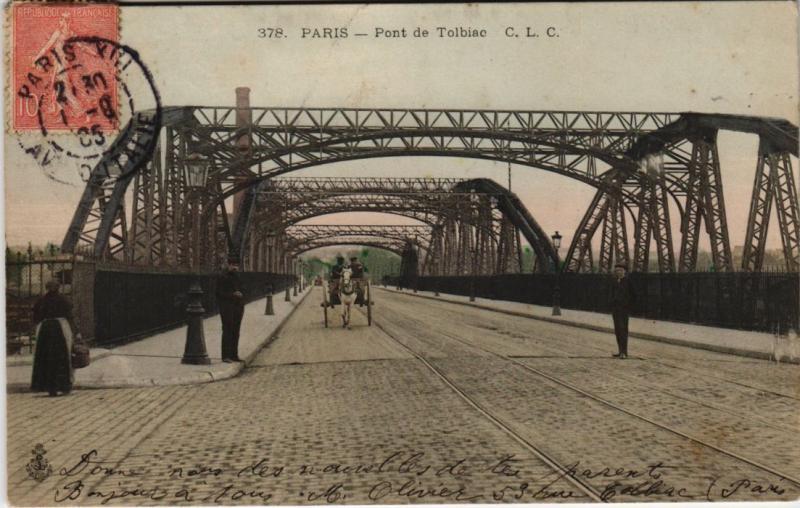 Carte postale ancienne Pont de Tolbiac à Paris 13e