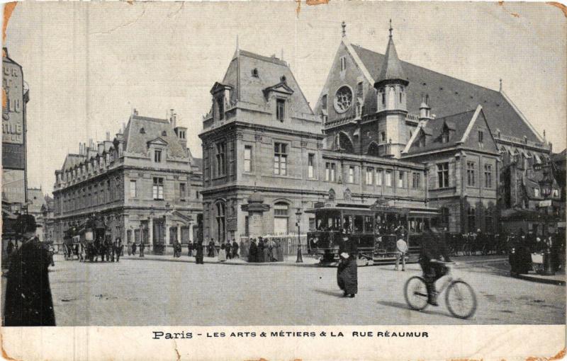 Carte postale ancienne Paris 3e Paris-Les Arts & Métiers & La rue Réaumur à Paris 3e