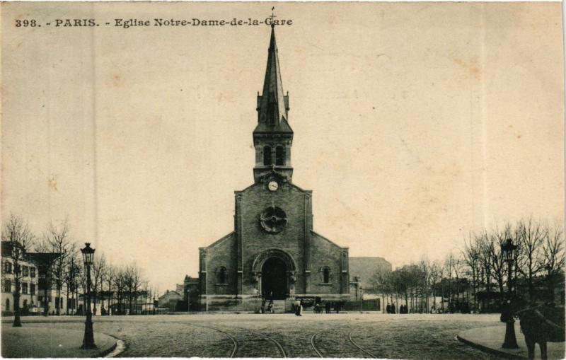 Carte postale ancienne Paris 13e Paris-Eglise Notre-Dame de la Gare à Paris 13e
