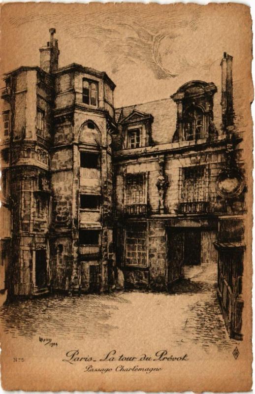 Carte postale ancienne Paris 4e La tour et du Prévot à Paris 4e