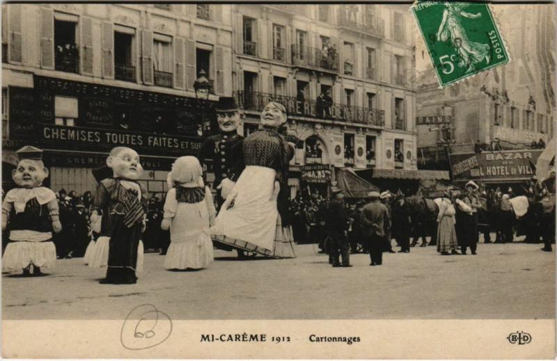 Carte postale ancienne Paris - Mi-Caréme 1912 - Cartonnages à Paris