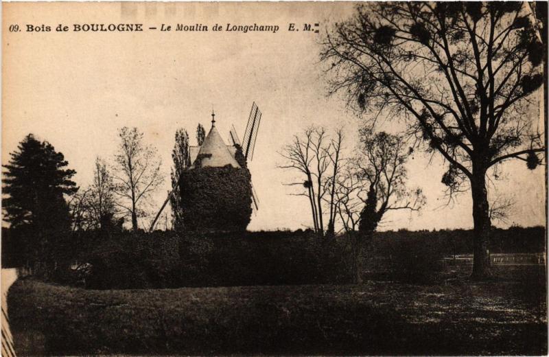 Carte postale ancienne Bois de Boulogne - Le Moulin de Longchamp à Paris 16e