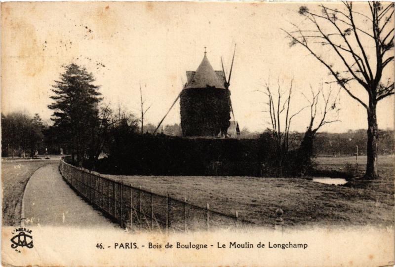 Carte postale ancienne Bois de Boulogne - Le Moulin de Longchamps à Paris 16e