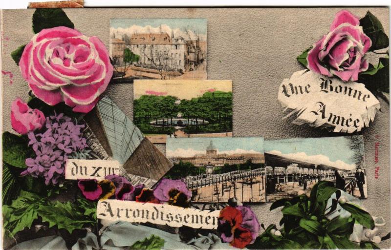 Carte postale ancienne Une Bonne Année de Paris 13e à Paris 13e